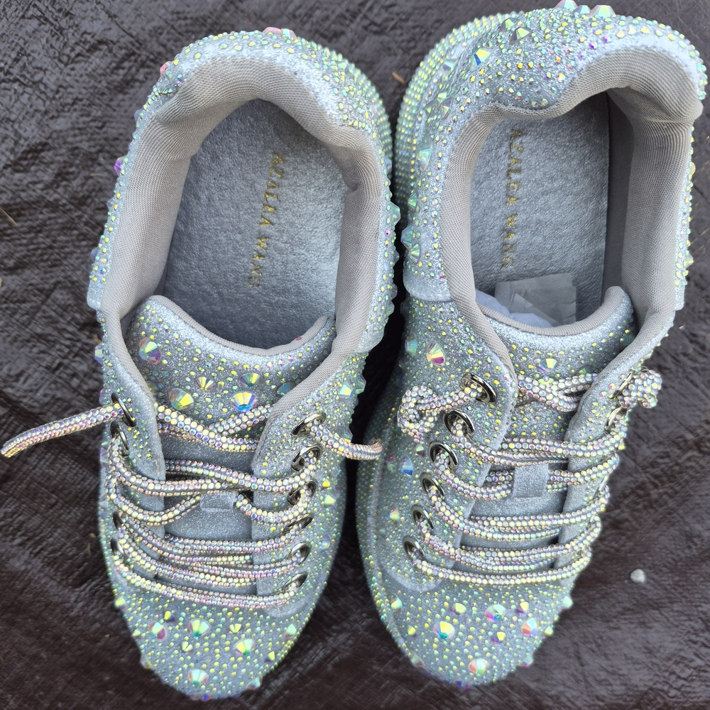 Glittering Kids Sneakers with Rhinestones